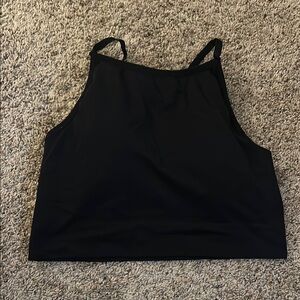 Black Cropped High Neck Athleta Tank